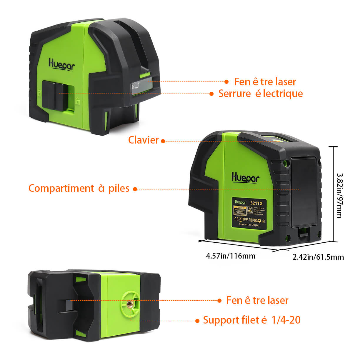 Niveau Laser Huepar 8211G