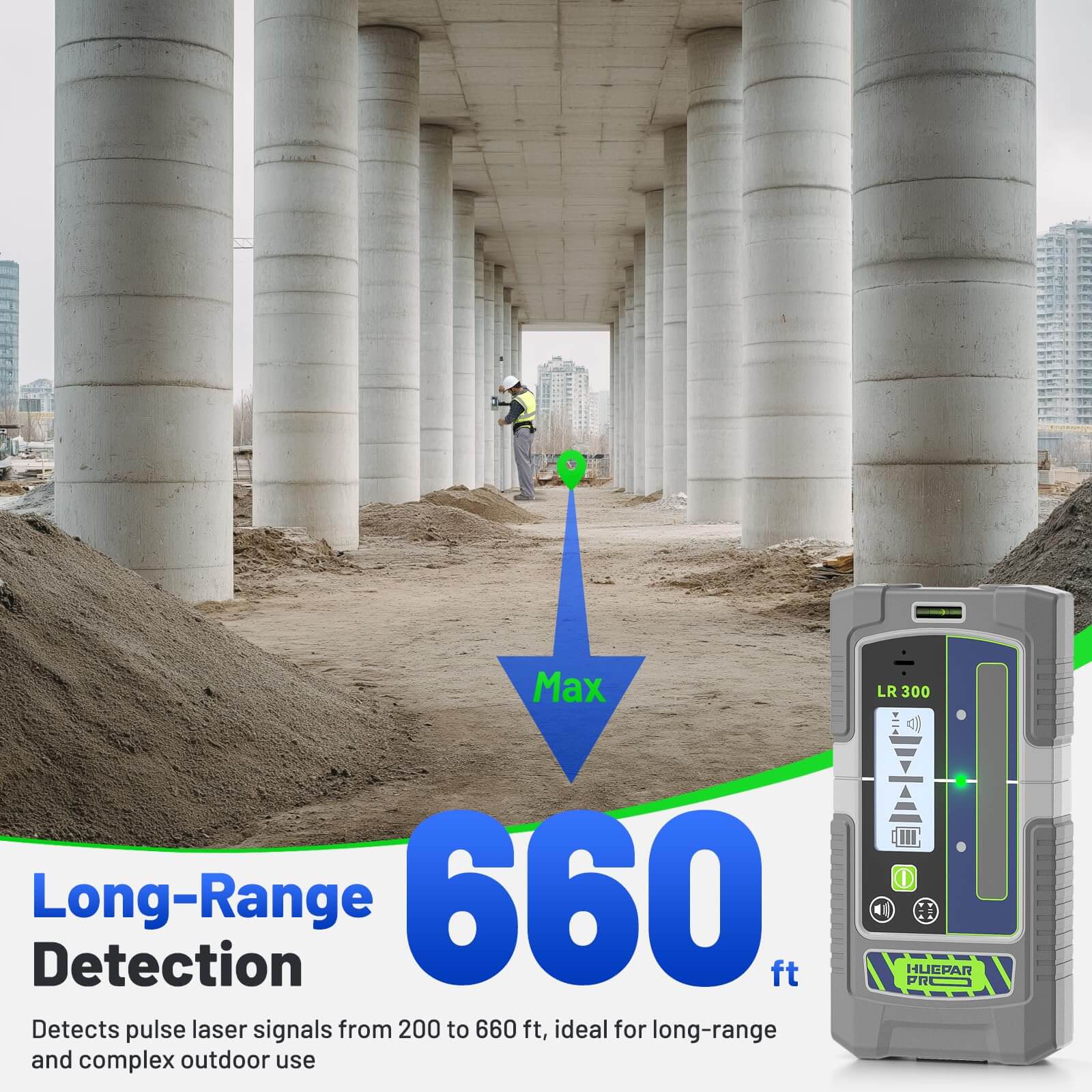 Récepteur Laser Huepar Pro LR300